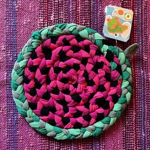 Braided Trivet Potholder - Pink Watermelon
